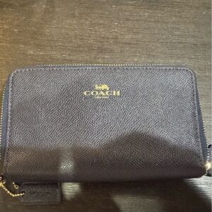 Coach Dark Blue Zip Wallet